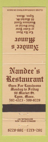 Matchbook Cover - Nandee's Restaurant Lynn MA