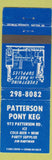 Matchbook Cover - Patterson Pony Keg