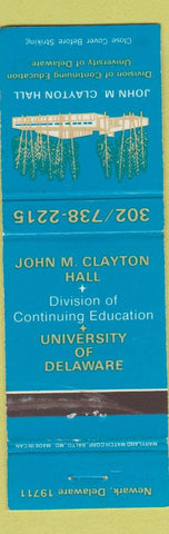 Matchbook Cover - John M Clayton Hall University of Delaware Newark DE