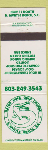Matchbook Cover - Gator Hole Golf Course North Myrtle Beach SC