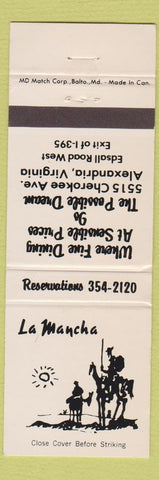 Matchbook Cover - LA Mancha Alexandria VA restaurant