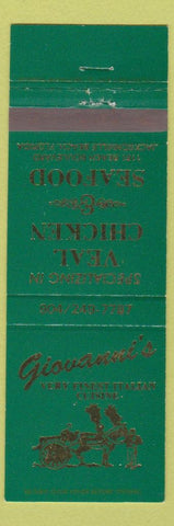 Matchbook Cover - Giovanni's Italian Restaurant Jacksonville Beach FL