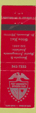 Matchbook Cover - Fort Monmouth Officers Club Fort Monmouth NJ