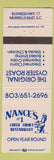 Matchbook Cover - Nance's Creek Front Restaurant Murrells Inlet SC