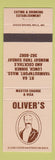 Matchbook Cover - Oliver's Restaurant Yarmouthport MA