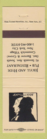 Matchbook Cover - Jekyll and Hyde Pub Restaurant New York City Greenwich Village