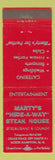 Matchbook Cover - Marty's Hide A Way Steak House North Hampton NH
