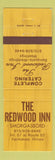 Matchbook Cover - Redwood Inn Smorgasbord Kankakee IL