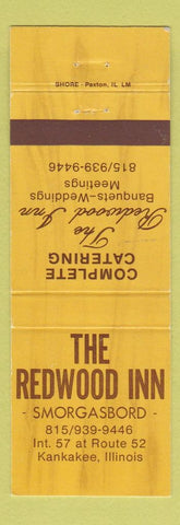 Matchbook Cover - Redwood Inn Smorgasbord Kankakee IL
