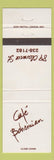 Matchbook Cover - Cafe Bohemian Canada