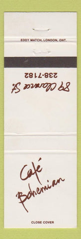 Matchbook Cover - Cafe Bohemian Canada