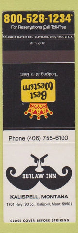 Matchbook Cover - Outlaw Inn Kalispell MT Best Western