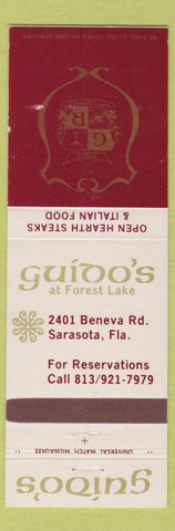Matchbook Cover - Guido's Italian Restaurant Sarasota FL