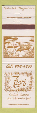 Matchbook Cover - Fiori Italian Restaurant Hagerstown MD