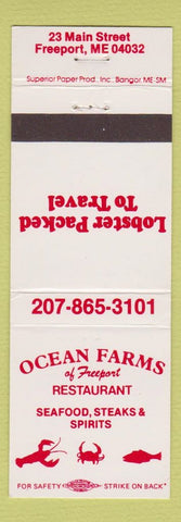 Matchbook Cover - Ocean Farms Restaurant Freeport ME