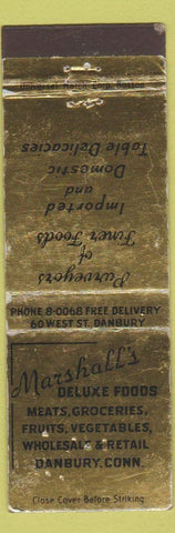 Matchbook Cover - Marshall's Deluxe Foods Grocery Danbury CT