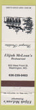 Matchbook Cover - Elijah McLean's Restaurant Washington MO