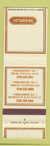 Matchbook Cover - Griswold's Fullerton Claremont Redlands CA