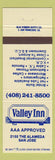 Matchbook Cover - Valley Inn San Jose CA
