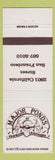 Matchbook Cover - Major Ponds San Francisco CA