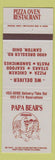 Matchbook Cover - Papa Bear's Pizza Canton OH