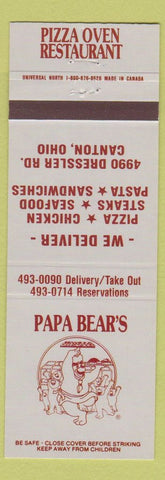 Matchbook Cover - Papa Bear's Pizza Canton OH