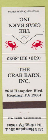 Matchbook Cover - The Crab Barn Reading PA