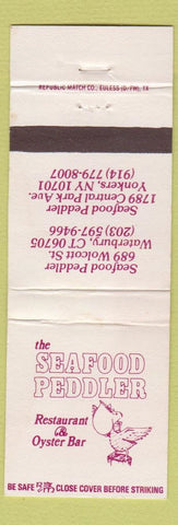 Matchbook Cover - Seafood Peddler Restaurant Oyster Bar Yonkers NY Waterbury CT