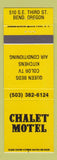 Matchbook Cover - Chalet Motel Bend OR