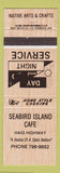 Matchbook Cover - Seabird Island Cafe Haig Highway Canada