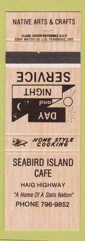 Matchbook Cover - Seabird Island Cafe Haig Highway Canada