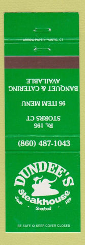 Matchbook Cover - Dundee's Steakhouse Storrs CT