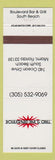 Matchbook Cover - Boulevard Bar Grill South Beach Miami FL