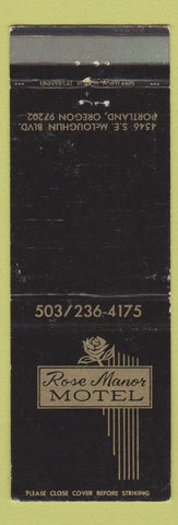 Matchbook Cover - Rose Manor Motel Portland OR