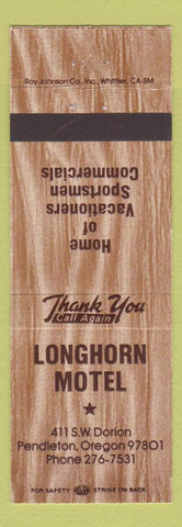 Matchbook Cover - Longhorn Motel Pendleton OR