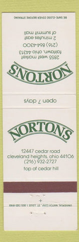 Matchbook Cover - Nortons Cleveland Heights OH Fairlawn