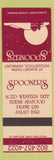 Matchbook Cover - Spooner's Restaurant Woodstock VT