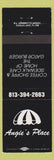 Matchbook Cover - Angie's Place Gator Burger Marco Island FL