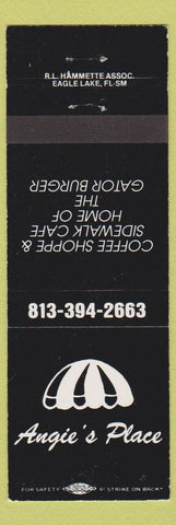 Matchbook Cover - Angie's Place Gator Burger Marco Island FL