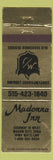 Matchbook Cover - Madonna Inn Mason City IA