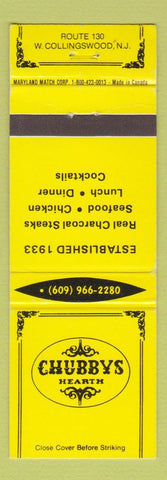 Matchbook Cover - Chubby's Hearth West Collingswood NJ