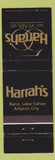 Matchbook Cover - Harra's 1987 Casino Atlantic City NJ WEAR