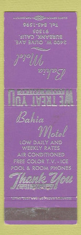 Matchbook Cover - Bahia Motel Burbank CA