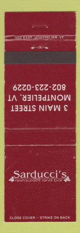 Matchbook Cover - Sanducci's Restaurant Montpelier VT