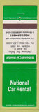 Matchbook Cover - National Car Rental Woburn MA