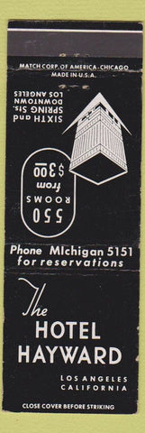 Matchbook Cover - Hotel Hayward Los Angeles CA