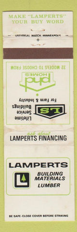 Matchbook Cover - Lamberts Building Materials St Paul MN WEAR