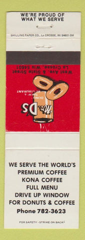 Matchbook Cover - Mr D's Donut Shop Restaurant LACrosse WI