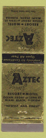 Matchbook Cover - Aztec Resort Motel Miami Beach FL WEAR