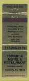 Matchbook Cover - Towanda Motel Restaurant PA
